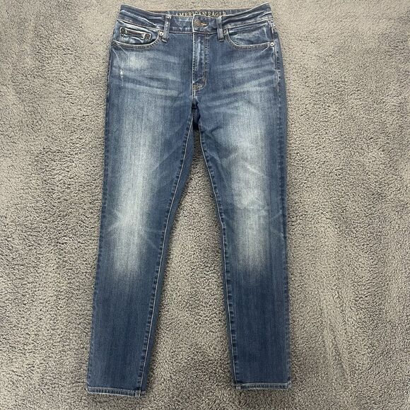 Lot Of 2 American Eagle Airflex + Jeans Mens 29x30 Slim Stretch Black Blue - Picture 2 of 16